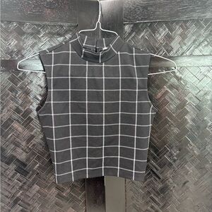 Hollister Black and White Checkered Sleeveless Top